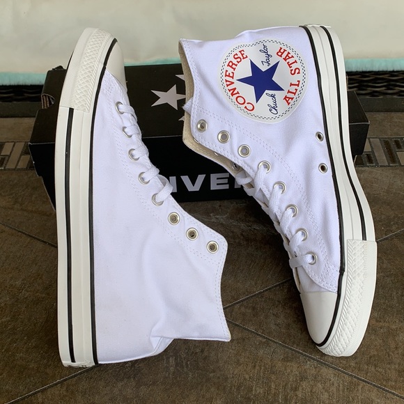 CONVERSE CTAS HI WHITE/WHITE/BLACK MENS - Picture 8 of 16